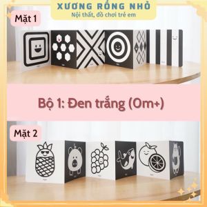 Thẻ gấp ziczac Lalala Baby kích thích thị giác cho trẻ sơ sinh đến 1 tuổi Xương Rồng Nhỏ
