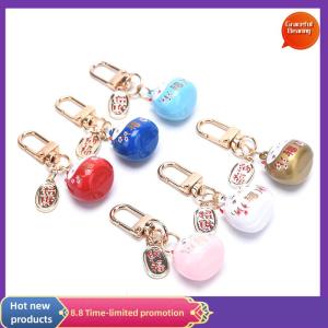 Graceful ญี่ปุ่นน่ารักโชคดีแมวพวงกุญแจรถกระเป๋าตกแต่งเสียงระฆังจี้เสน่ห์