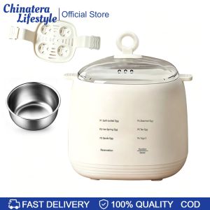 6 Functions Electric Egg Boiler 4-Egg Capacity Timer & Reservation for Egg Breakfast Vegetable