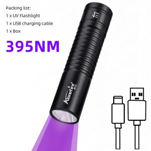 อัลโตนิง SV114 395/365nm ไฟฉายยูวี USB ขนาดเล็กแบบชาร์จไฟใหม่ได้อัลตร้าไวโอเล็ตโคมไฟแต่งเล็บไฟฉายปัสสาวะแมวหลอดไฟแบบตรวจจับทำเครื่องหมายแร่