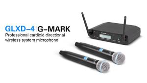 G-MARK GLXD4new Wireless Microphone System Professional UHF SM58 Handheld Mic 2 Channels Stage Wedding Show Patry Band DJ