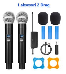 Mic Wireless SM58 Advance mic Karaoke tanpa kabel UHF Mikrofon Genggam LED Double Digital Mikrofon Nirkabel kualitas baik murah microphone wireless