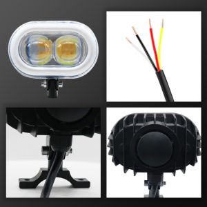 A pair Motorcycle Led Light with horn Mini Driving light with Led Chip light water proof