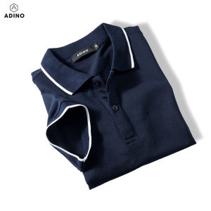 Áo polo nữ ADINO màu vàng phối viền xẻ lai vải cotton polyester co giãn dáng công sở slimfit hơi ôm trẻ trung năng động APN02