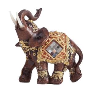 Thai Ceremonial Elephant Statue Figurine Bring Good Luck Wealth Feng Shui Resin Sculpture Home Office Desk Decoration