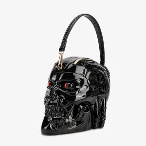 Womens Funny Terminator Head Shape Crossbody Shoulder Bag Halloween Style Skull Handbag Women
