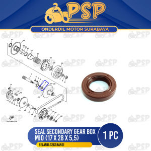 Seal Secondary Mio (17x28x55) - Sil Siel Karet As Puli Pully CVT Belakang Gear Box Yamaha Fino