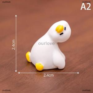 [COD] ourlove Miniatures Figurines Cute White Duck Animal Micro Landscape Ornaments For Home Desk Decoration Gardening Accessories