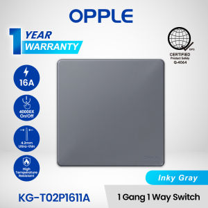 OPPLE Thinplus 1 Gang / 2 Gang / 3 Gang / 4 Gang 1-Way Modern Type 86 Switch 16A Gray