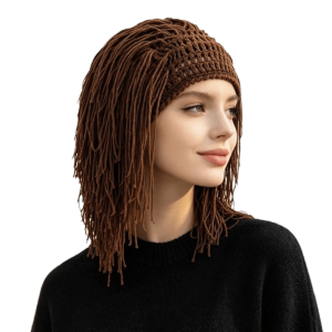 BLACKON Retro Tóc giả dreadlocks phong cách reggae Balaclava Thêu móc thủ công Mũ tóc giả có tua rua sáng tạo Sang trọng Thân thiện với làn da. Nón bện tay dành cho nam và nữ
