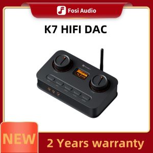 Fosi Audio K7 HiFi DAC & Headphone Amplifier AKM4493ESQ DAC Chip PCM 384kHz/32Bit & DSD256 Mic Input USB Audio DAC for Gaming