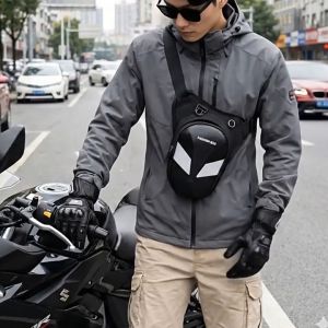 Motorcycle Waist Leg Bag EVA Hard Shell Waterproof Rider Pack Riding Outdoor Noctilucent Chest Bag