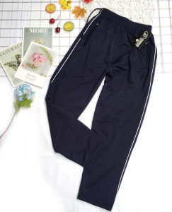 Quần dài nam thể thao 50kg đến 80kg thun dày không giãn phối 1 sọc trắng QN29