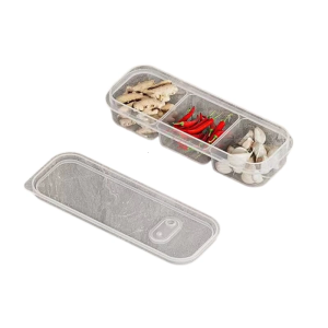 Space Saving Stacking Kitchen Container With Vent Multi Division Design For Fruit And Ingredient Storage