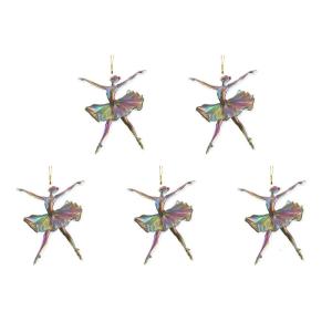 5 miếng cô gái múa ba lê Keychain trang trí nghệ thuật 2D Acrylic xe mặt treo hình chìa khóa với Dây treo đồ trang trí lễ hội thanh lịch