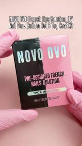 NOVO OVO UV Nail Glue and Builder Gel 2 in 1 No Wipe Coat Kit for Predesigned French Tip Nail Tips HEMA TPO FREE Super Strong Adhesive for Press on Acrylic Nails Long Lasting Easy to Use