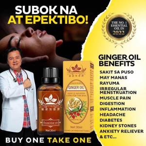 Miracle Oil Natural Organic ginger oil Ginger Essential Oil Lymphatic Drainage Detoxification Aroma buy 1 free 1 good smell