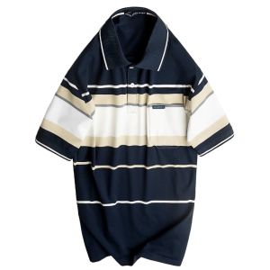 Áo Polo Nam Trung Niên Có Túi Vải Cotton Mặc Mát Thấm Mồ Hồi- Áo Polo Nam Có Túi Tặng Ba