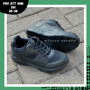 WIJAYA - Sepatu Sekolah PRO ATT SHM 261 35-38 /Sepatu Tali /Sepatu Sekolah Hitam /Sepatu Sneakers Anak /Sepatu Keren /Sepatu Olahraga