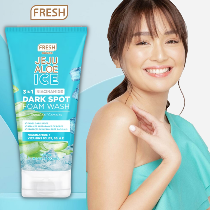 Metrosity Fresh Jeju Aloe Ice 3 In 1 Niacinamide Dark Spot Foam Wash