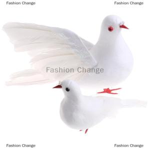 [COD] Fashion Change Artificial Simulation Peace Dove Foam Feather Birds Wedding Crafts Ornament