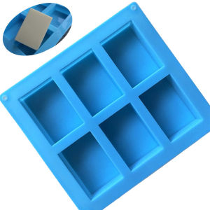 Brightbling DIY 6 Cavity Silicone Handmade Soap Mold Chocolate Mold Cookie Mold Cake Silicone Mold