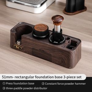 BINCOO Coffee Tamper Impact Powder Hammer Set Constant Force 30-pound Tamper Coffee Cloth Powder Dispenser Three-piece Set Italian Coffee Appliance 51MM/58MM