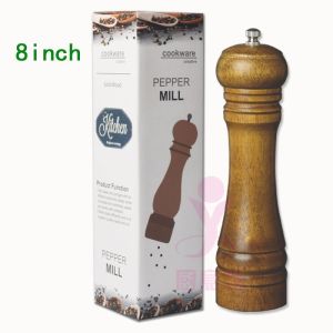 Dụng cụ Xay tiêu cầm tay bằng gỗ sang trọng lọ xay hạt tiêu bằng gỗ 8inch tiện dụng cho nhà bếp