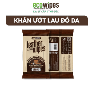 TỔNG KHO THỦ ĐỨC_Khăn ướt vệ sinh giày da túi da ví da Leather EcoWipes tinh chất sáp ong dưỡng bóng và làm sạch đồ da nhanh chóng