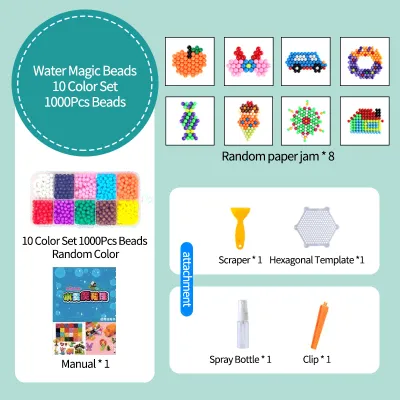 FunToy 2400 PCS Handmade Magic Water Fuse Beads DIY Creative Beads Toys Children Educational Toys