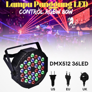 READY Lampu Sorot Panggung disco dj party pesta Led Par Full Colour Light Led Mini Par Dmx 512- RGB