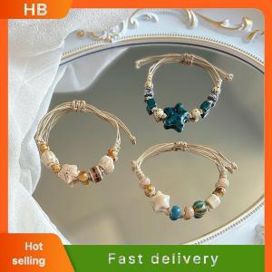 HB Boho Style Handmade Star Ceramic Bracelet For Women Girls Unique Ethnic Style Adjustable Bracelet Jewelry Accessories Gifts