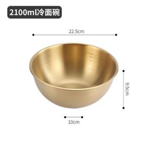 Kitchen Stainless Steel Fruit Salad Bowls with Scale Korean Style Large Capacity Soup Noodles Ramen Bowl Food Containers