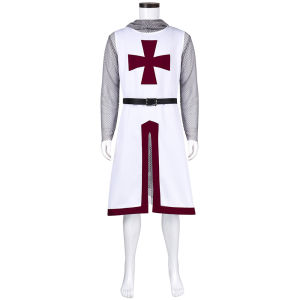 Medieval imitation chainmail hooded coat Retro Knight Armor cos Clothing Halloween stage performance costumes