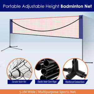 🇸🇬 Badminton Net Height Adjustable Kids Volleyball Net / 5.1M Wide Standard Size / Portable Badminton Net Set with Stand Carry Bag / Tennis Net / Pickleball Net