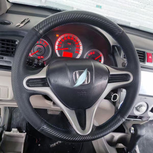 Car Steering Wheel Cover  Customize DIY Steering Wrap Microfiber Leather Hand SewingFor Honda Fit 2009-2013 City