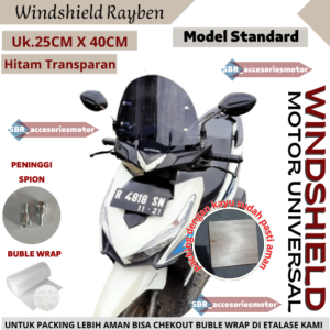 Windshield Ukuran 25cm X 40cm Hitam Transparan Windshield Tameng Dada Temeng Angin Universal / Windshield Motor Matic / Kaca Depan / Visor Windshield Scoopy/Tameng Angin Motor Beat/Tameng Angin Motor/Tameng Angin Scoopy/Tameng Angin Vario/Tameng Angin