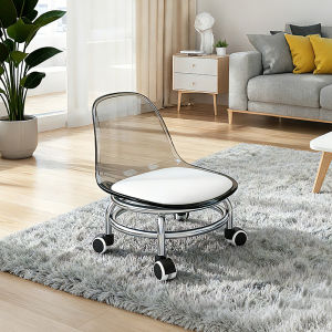 🎉𝐒𝐆 𝐋𝐨𝐜𝐚𝐥🎉360° Rotating Stool Universal Wheel Metal Small Stool Backrest Household Stool Pedicure Stool Toddler Stool
