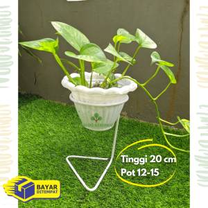 Tatakan Pot Bunga Kecil ukuran 12-15 model unik bahan besi hiasan meja ruang tamu