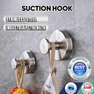 🇸🇬 Multi Purpose Strong Suction Hooks Reusable Hangers No Drill Screw Stickers Adhesive for Clothes Bathroom Bedroom