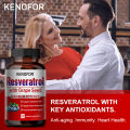 ผลิตภัณฑ์เสริมอาหาร Resveratrol ช่วยต่อต้านวัยของผิวหนังและหัวใจและสุขภาพหัวใจและหลอดเลือดสำหรับทั้งชายและหญิง. 