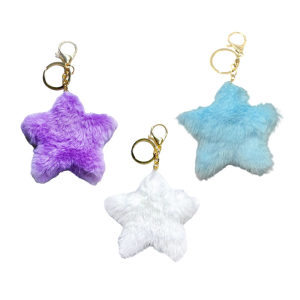 Plush Star Keychain Blue Plush Soft Touch Key Holder Key Chain Pendant For Easy Identification And Multi Purpose Use