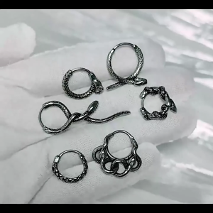 Vintage Punk sọc rắn Bông tai có tính năng bông tai thiết kế độc đáo hợp kim kết cấu hiện nay cho những người đam mê thời trang