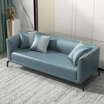 พร้อมส่ง sofa โซฟา แถมหมอน2ใบ หนังpu แถมหมอน สไตน์นอร์ดิก โซฟาส่งหมอน โซฟาทันสมัย กันน้ำ เรียบง่าย เเข็งเร็ง 2ที่นั่ง 118*64*65