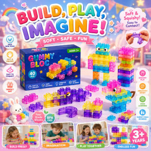 New Slow-Rebound Jelly Building Blocks Toy Food Grade Silicone Sensory Toy for Kids Educational Play