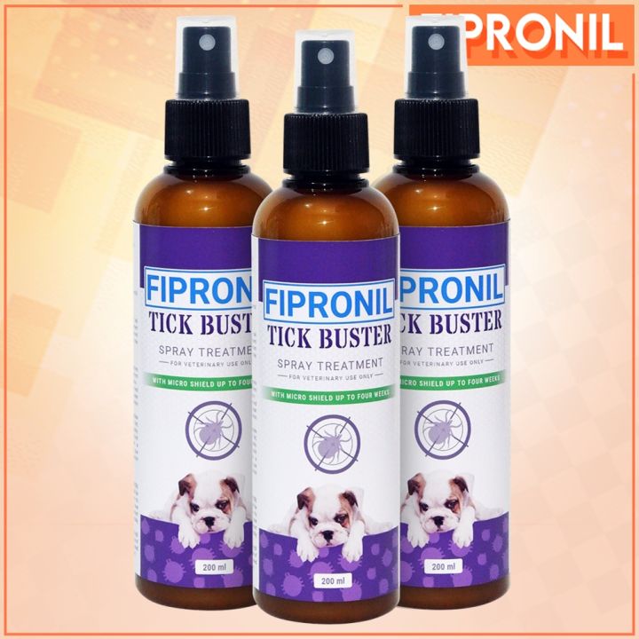 FIPRO- (SET OF 3) Tick Buster 100ml Fipronil Spray Treatment Anti Ticks ...