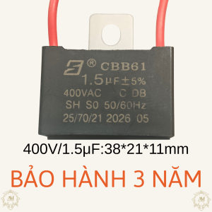 Tụ Quạt 450V/400V CBB61 Bảo Hành 3 năm 0.8uF 1uF 1.2uF 1.5uF 1.8uF 2uF 2.5uF 3uF 4uF 4.5uF 5uF