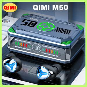 Tai Nghe Bluetooth Gaming QiMi M50 - Màn LED Thông Minh Hiện Đại Chống Ồn ENC Micro HD Pin Trâu