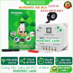 Công Tắc Wifi Thông Minh Hunonic Lahu RTC 4 Kênh Điều Khiển Hẹn Giờ Mất Wifi Vẫn Hoạt Động