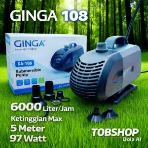GINGA GA 108 Mesin Pompa Celup Filter Aquarium Aquascape Air Terjun Kolam Ikan Gelembung Udara Oksigen GA108